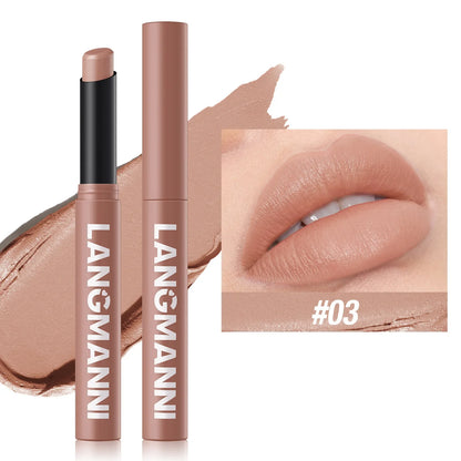 12-Color Matte Lipstick Pencil – Waterproof, Long-Lasting Non-Stick Lip Stain Tint Nude Makeup Pen