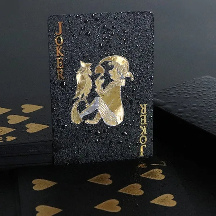 Black Rose Deck Poker — Frosted Waterproof Plastic Playing Cards for Texas Hold’em, Commemorative & Party Game Gift