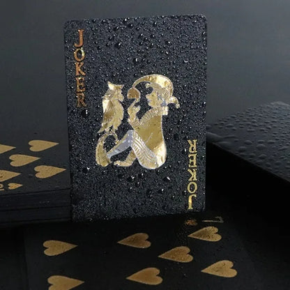 Black Rose Deck Poker — Frosted Waterproof Plastic Playing Cards for Texas Hold’em, Commemorative & Party Game Gift