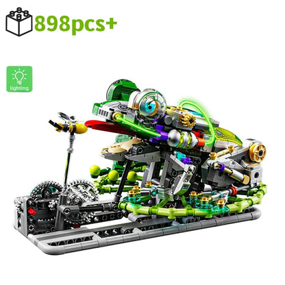 Mechanical Shark & Sea Life Building Blocks Set – Crocodile, Parrot, Mantis, Frog, Manta Ray Toy for Kids