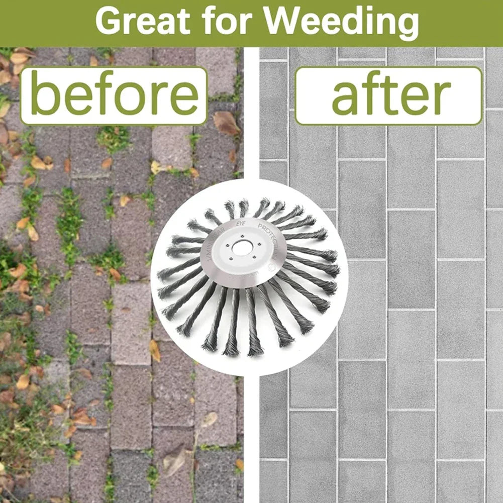 Universal Steel Wire Weed Brush Cutter Head for Lawn Mower – 4/5/10 Inch Grass Trimmer Disc Garden Weeding Tool Attachment