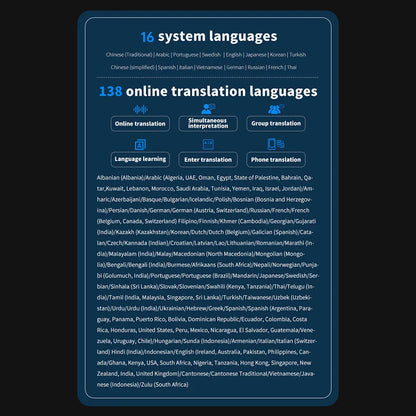 S85 Pro Language Translator Device – 138 Languages, 4-Inch Screen, Offline Voice & Video Translation, 8GB Storage, 2000mAh Battery