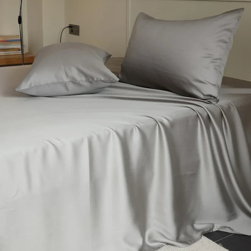 100% Mulberry Silk Bed Sheet Set - Luxury Silk Bedding with Fitted Sheet, Flat Sheet & Pillowcases