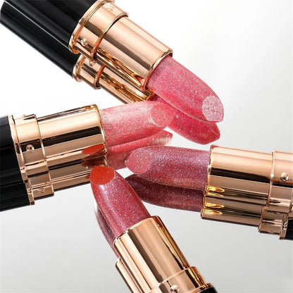 6 Colors Glitter Metallic Lipstick – Waterproof, Long-Lasting Diamond Pearlescent Lip Gloss for Moisturizing Sexy Lips