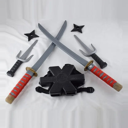 1:1 Ninja Set Halloween Japanese Samurai Cosplay Toy Knife Dagger Dart Model Gift for Kids