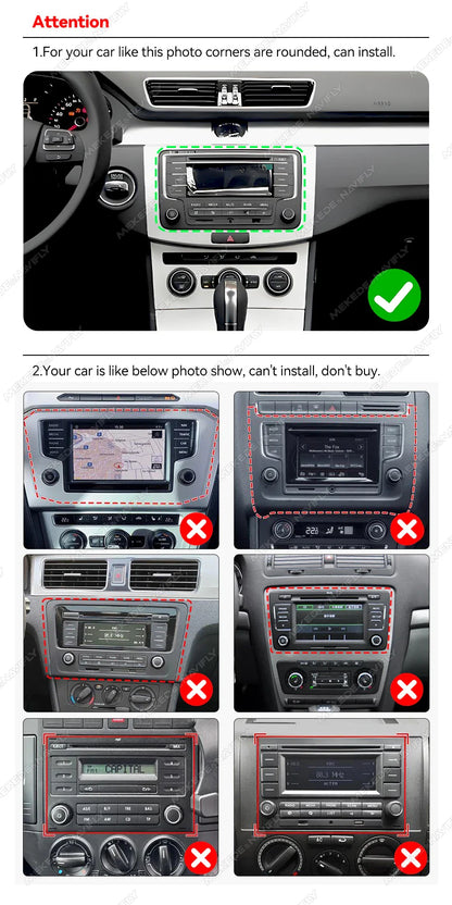 Android 13 Wireless CarPlay Multimedia Player – 7/8/9" IPS Screen GPS & WiFi Car Radio for VW Passat, Golf, Polo, Jetta & Skoda