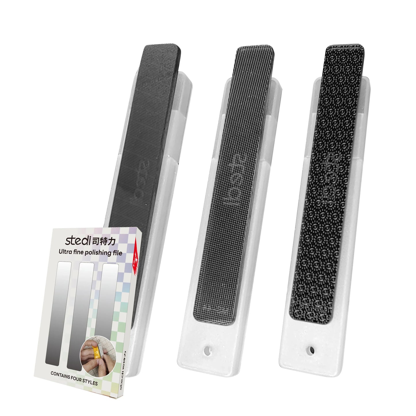 Stedi Hobby Model Polishing Tools – 3 PCS Precision Glass Files, 320/400/6000 Grit for Model Crafting