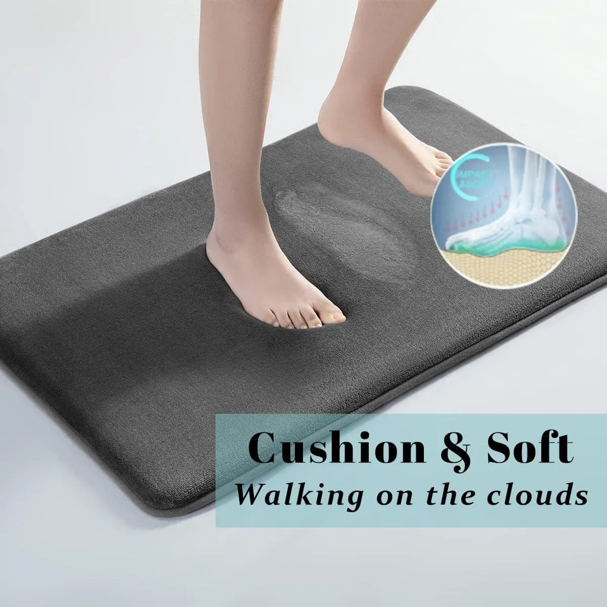 Super Absorbent Coral Velvet Bathroom Floor Mat with Anti-Slip Backing: Ideal for Bathrooms and Entryways