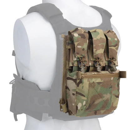 V5 FCPC Sport Vest Back Panel – Zippered Backplate with Expansion Bag & Triple Pouch for Airsoft Vest Plate Carrier Accessories