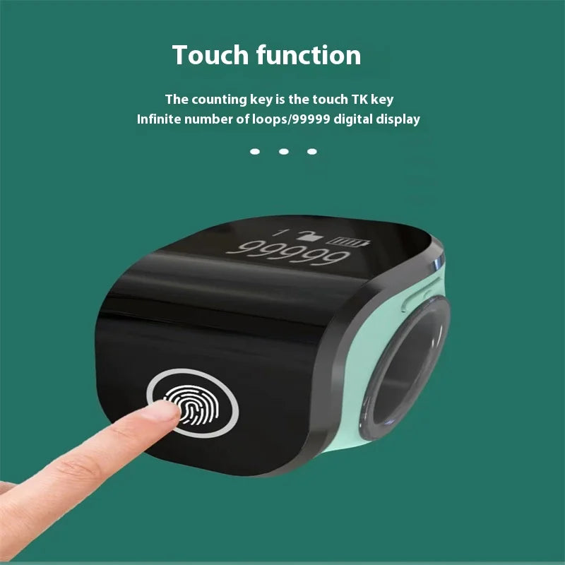 Touch Type Digital Finger Counter - Luminous Ring-Style Electronic Counting Device with Display and Rechargeable Design