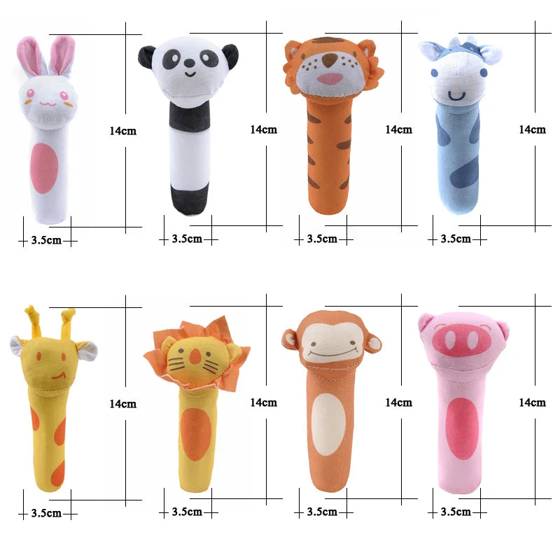 Baby Plush Rattle Crib Mobile – Cartoon Animal Bed Bell Toys for 0-12 Months, Infant Toddler Early Educational Newborn Gift