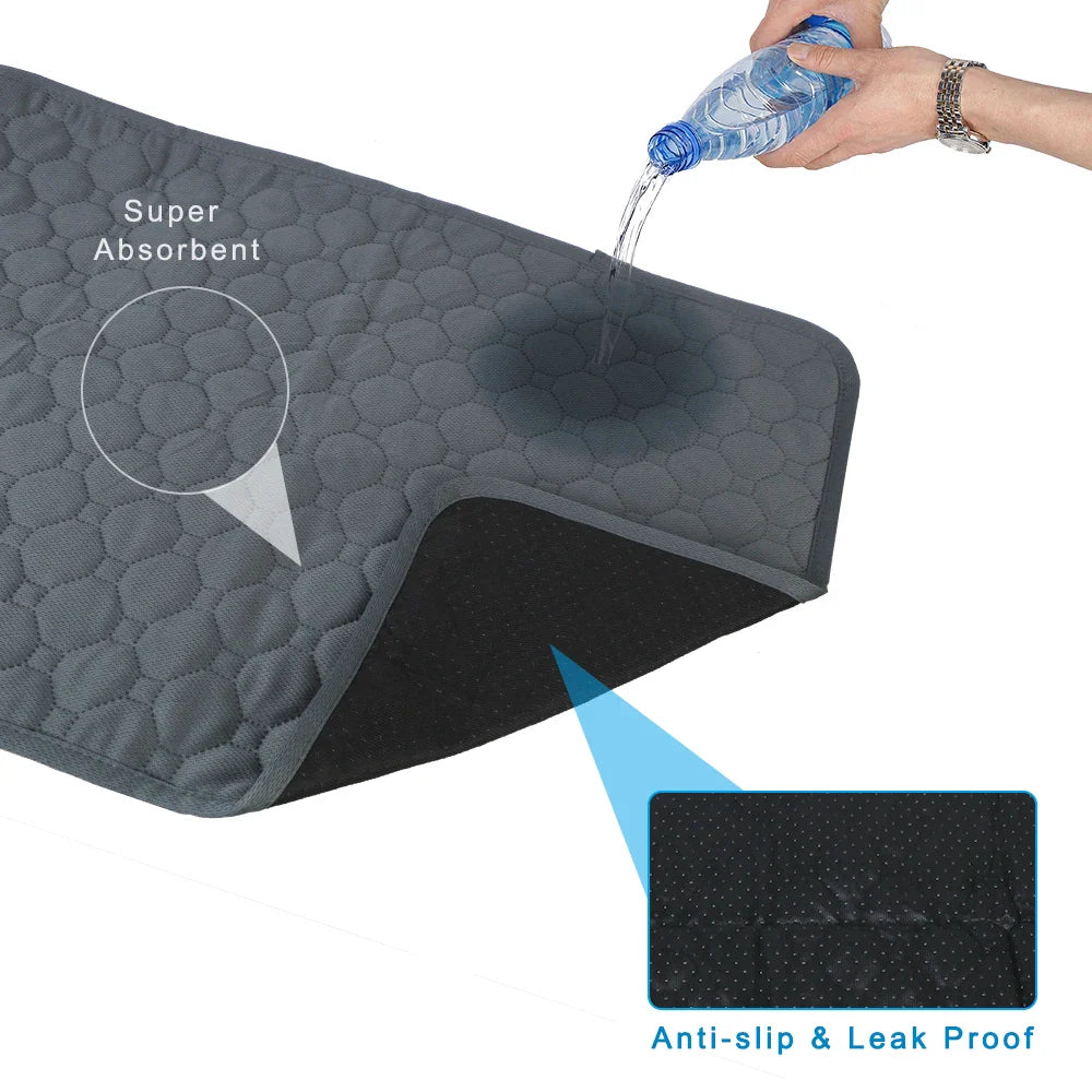 Washable Reusable Dog Training Pad - Absorbent Waterproof Diaper Mat for Pet Training and Car Seat Cover - Essential Pet Accessories