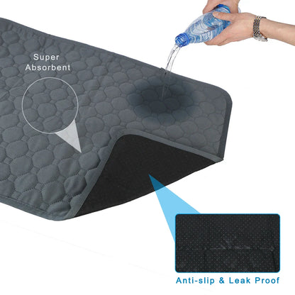 Washable Reusable Dog Training Pad - Absorbent Waterproof Diaper Mat for Pet Training and Car Seat Cover - Essential Pet Accessories