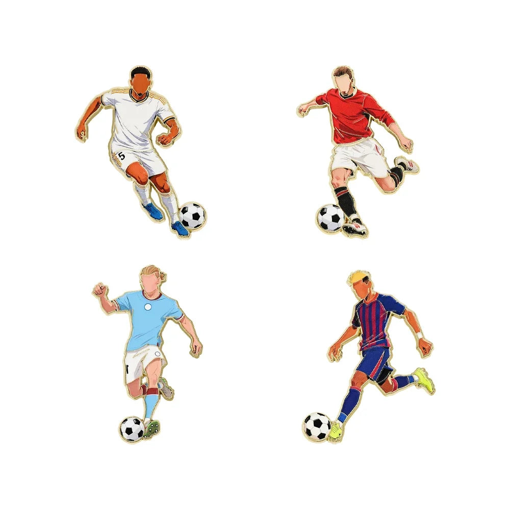 Sports Player Enamel Brooch Pins - Basketball & Football Star Lapel Pins for Clothing and Backpacks