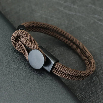 Men’s Double Layer Rope Bracelet – 4mm Nylon Cord Lucky Red Thread Pulsera, 3 Sizes Gift for Him