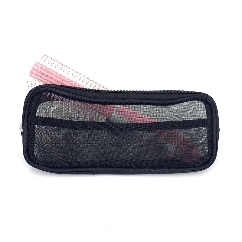 Makeup Brush Travel Case – Mesh Cosmetic Toiletry Bag Organizer for Men & Women, Beauty Tools Dopp Kit Pouch for Wash Storage