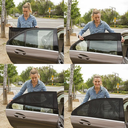Universal Car Sun Side Window Shade Curtain : Rear Window Cover for UV Protection - Stylish Sunshade Visor Shield and Automotive Accessory
