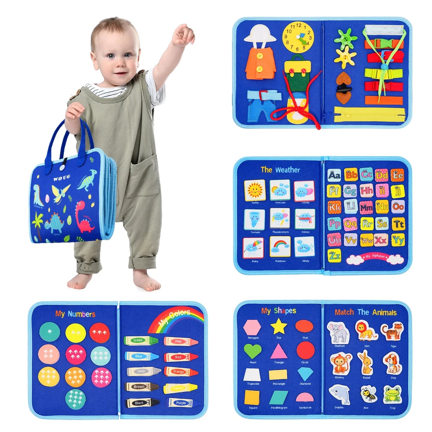 Montessori Busy Board Toy for Toddlers – Fine Motor Skills, Educational Learning Activities & Life Skills Sensory Toy