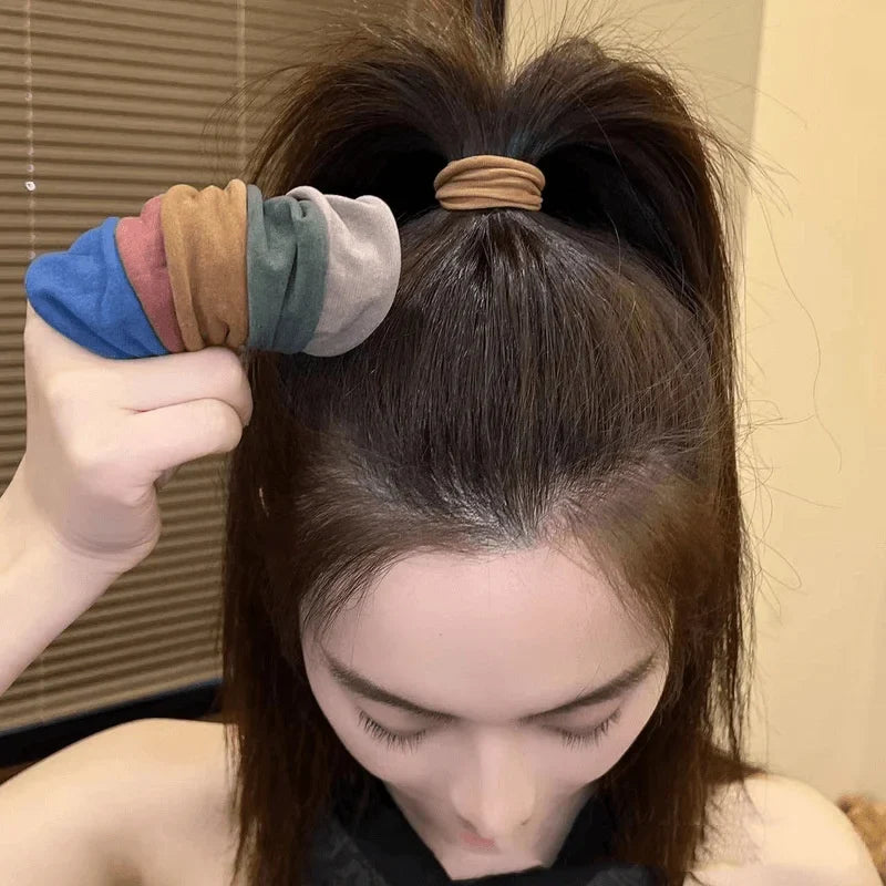 4Pcs Wide Hair Tie Set - Thick Scrunchie Ponytail Holders Korean Fashion Hair Accessories