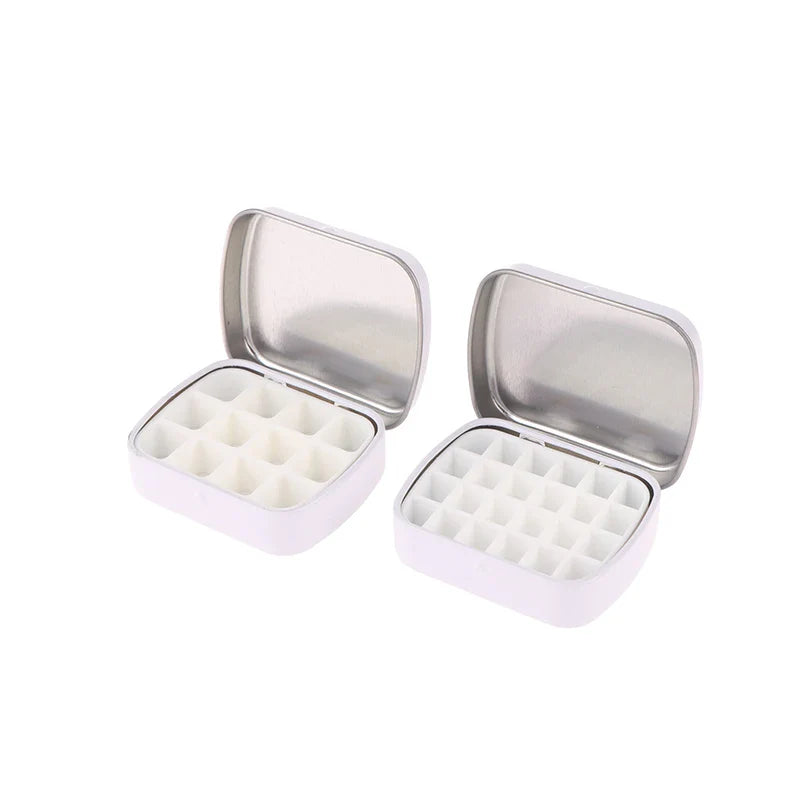 Portable Empty Watercolor Tin Box – 12/24 Grid Mini Paint Palette for Travel Painting & Art Supplies