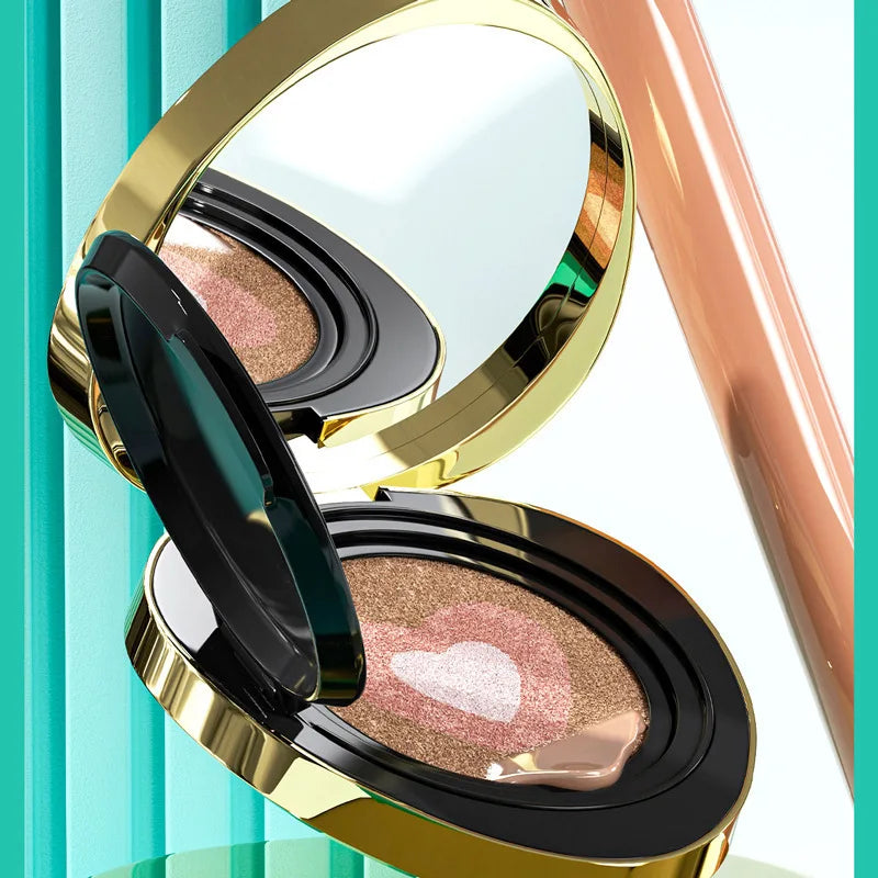 Korean 3-in-1 Air Cushion Foundation Set – BB & CC Cream with Concealer, Nourishing Makeup Base