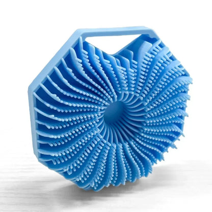 Polygonal Silicone Shower Brush – Handheld Body Scrubber for Skin Cleaning & Scalp Massage