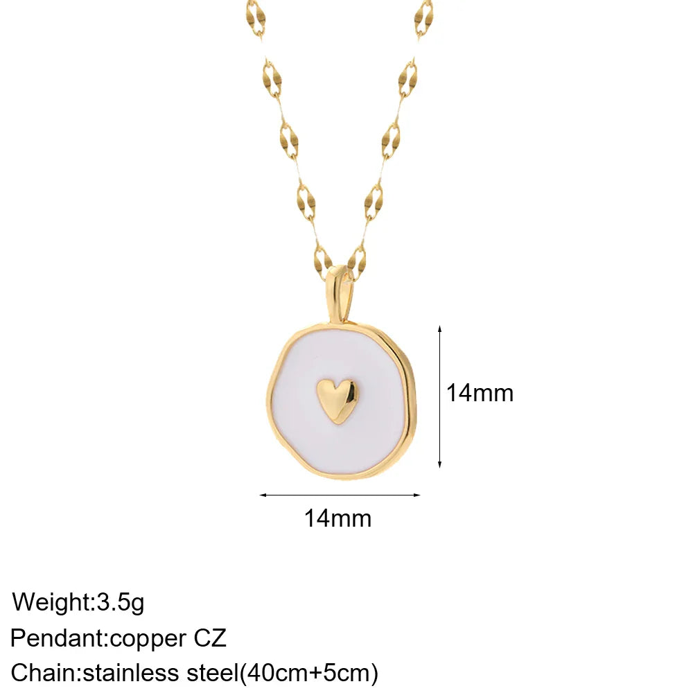 Heart Evil Blue Eye Sun Necklace – Cute Dog, Bee & Elephant Gold Pendant with Long Stainless Steel Chain for Women