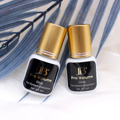 IB Pro Volume Eyelash Extension Glue — 1S Fast-Dry, Long-Lasting Korea Original Strong Cola Adhesive, 5ml for Fake Lashes