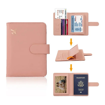 PU Leather Travel Passport Holder: Man Women Passport Cover with Credit Card Holder - Wallet Protector Case