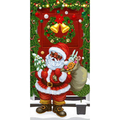 Christmas Fabric Door Banner – Merry Christmas Hanging Background for Photo Booth, Xmas Decor & Photography Props