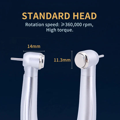 LED Dental Handpiece – High-Speed Push Button with 3 Water Spray, Ceramic Bearings & High Rotation Air Turbine Tip