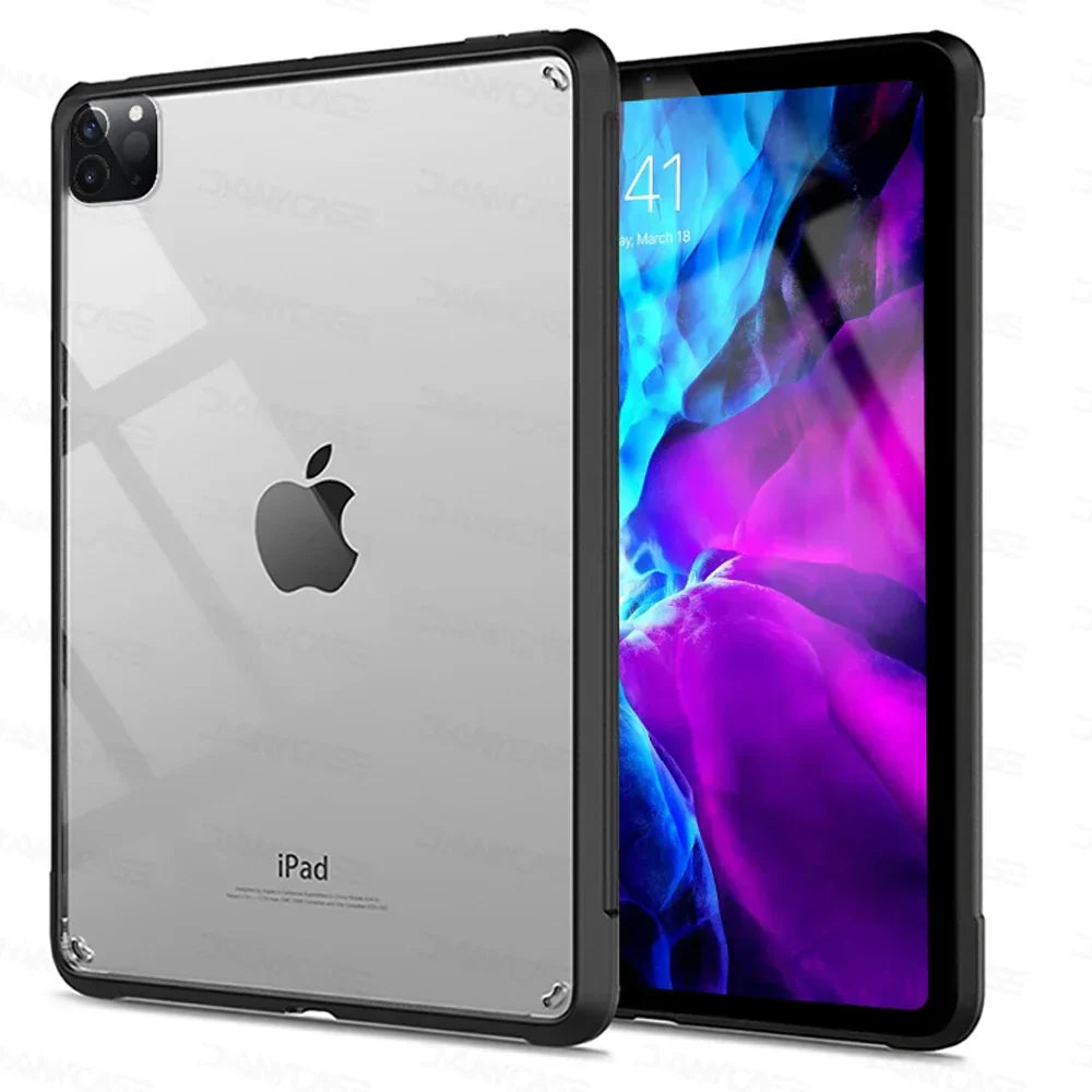 Silicone Transparent Case for iPad Pro 11", Air 4/5 (10.9"), Mini 4/5/6 & iPad 7/8/9/10th Gen (9.7"–10.5") Cover Funda