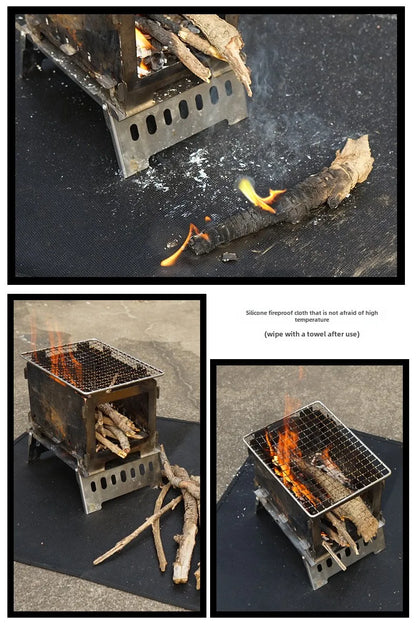 Outdoor Camping Fireproof Mat – Flame Retardant Picnic, Barbecue & Insulation Blanket, High-Temperature Fiberglass Mat