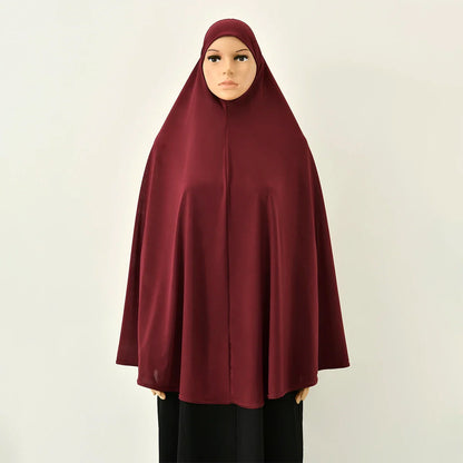 Women’s Full Cover Muslim Abaya – Solid Color Cotton Hemp Inner Hijab & Long Shawl Ramadan Prayer Dress