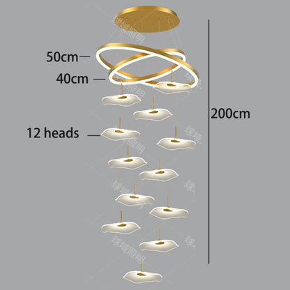 Nordic Stair Chandelier Pendant Light – Modern Ceiling Lighting for Living Room, Bedroom & Dining Room Home Interior Decoration Fixture