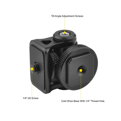 Minifocus Cold Shoe Monitor Holder – Adjustable 180° Tilt Mount for Camera Field Monitors & Microphones