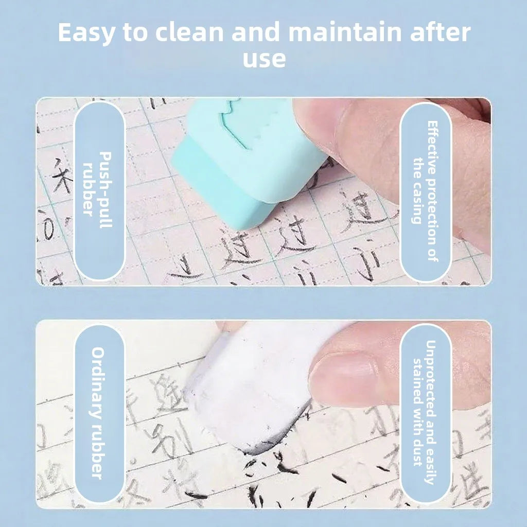 6PCS Italian Brainrot Tung Retractable Pencil Erasers — Kawaii Cute Drawing & Painting School Supplies