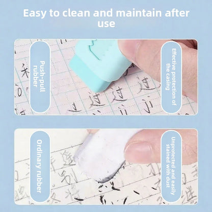 6PCS Italian Brainrot Tung Retractable Pencil Erasers — Kawaii Cute Drawing & Painting School Supplies