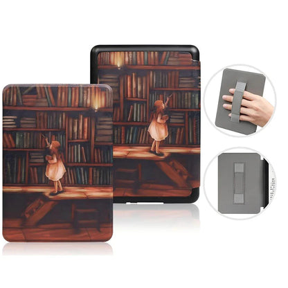6" Kindle 11th Generation 2024 Case | PU Leather Ebook Cover with Hand Strap & Auto Wake Sleep