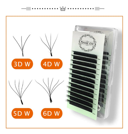 4D-5D W Eyelash Extension – Fluffy Volume Mink & Faux Mink Premade Fans, Dolly Hybrid 3D Lashes