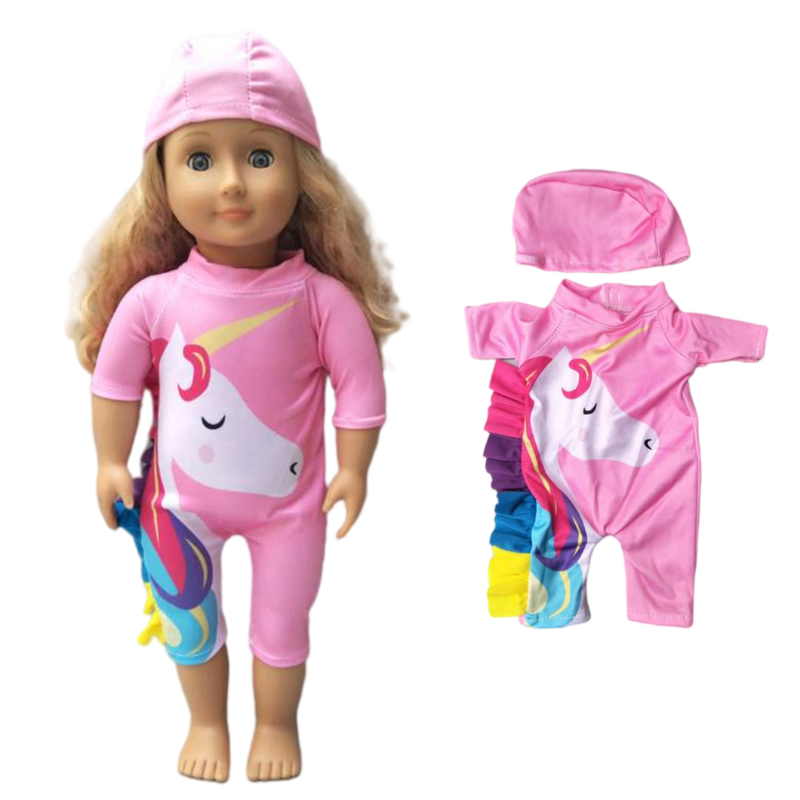 Baby Doll Bikini Outfit — Fits 43cm Born Bebe and 18-Inch American Dolls, Doll Clothes Set