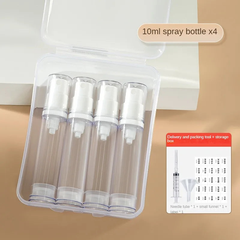 5-15ml Clear Refillable Airless Pump Bottle Set – Travel Cream, Lotion & Spray Containers for Toiletries