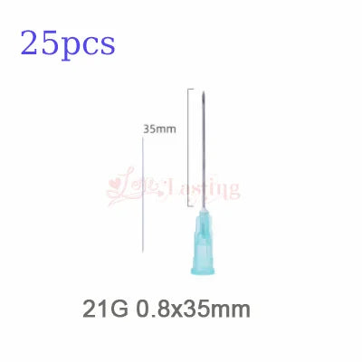 25pcs Disposable Sharp Needles (18G 25G 27G 30G 31G 32G 34G) - Sterile Stainless Steel for Hyaluronic Acid & Tattoo Use