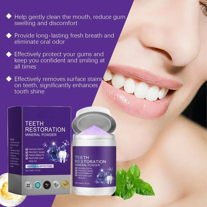 Teeth Restoration Mineral Powder — Enamel Strengthening & Whitening Dental Care Supplement