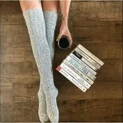 Warm and Stylish Over-the-Knee Knit Socks for Women: Preppy Thermal Winter High Stocks with Thickened Material - 1 Pair