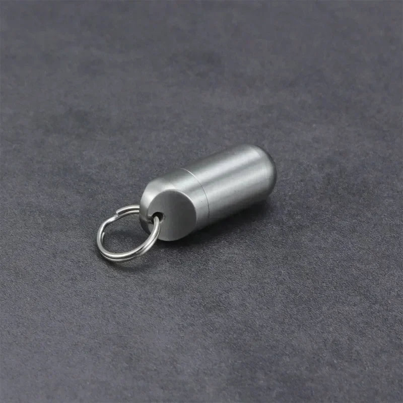 Portable Waterproof Metal Capsule Box – Mini Stainless Steel Pill Case Holder for Medicine, EDC Tool, and Seal Bottle