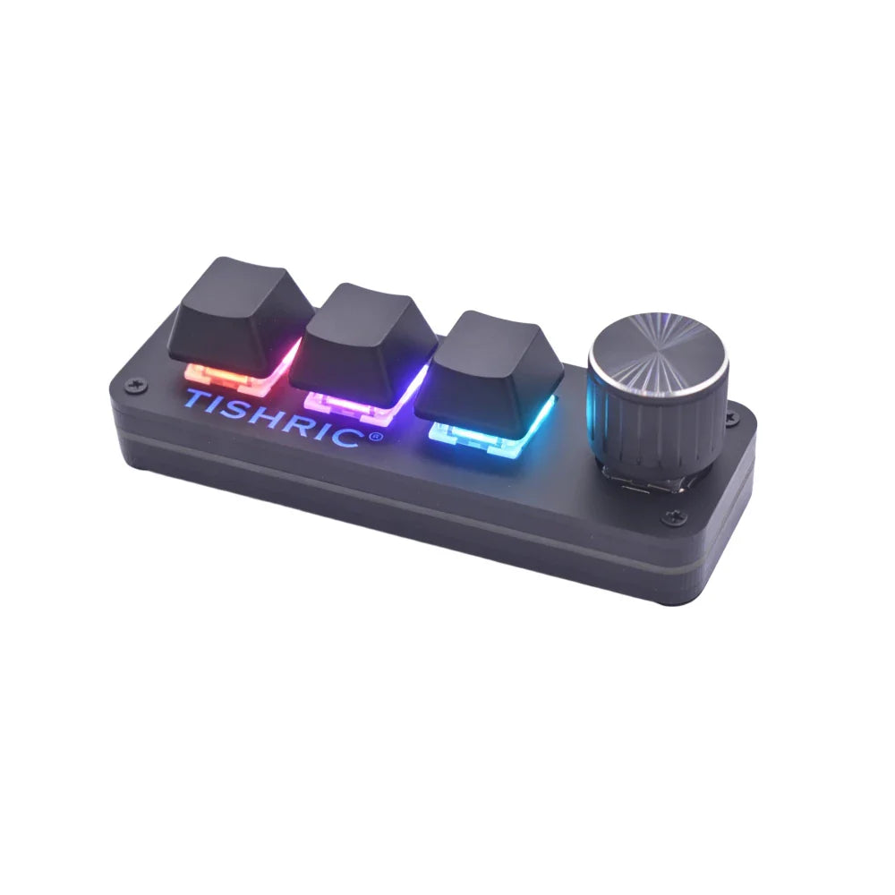 TISHRIC RGB Mini Macro Mechanical Keypad – 3/4/6-Key Hot Swap Programmable Gaming & Multimedia Keyboard