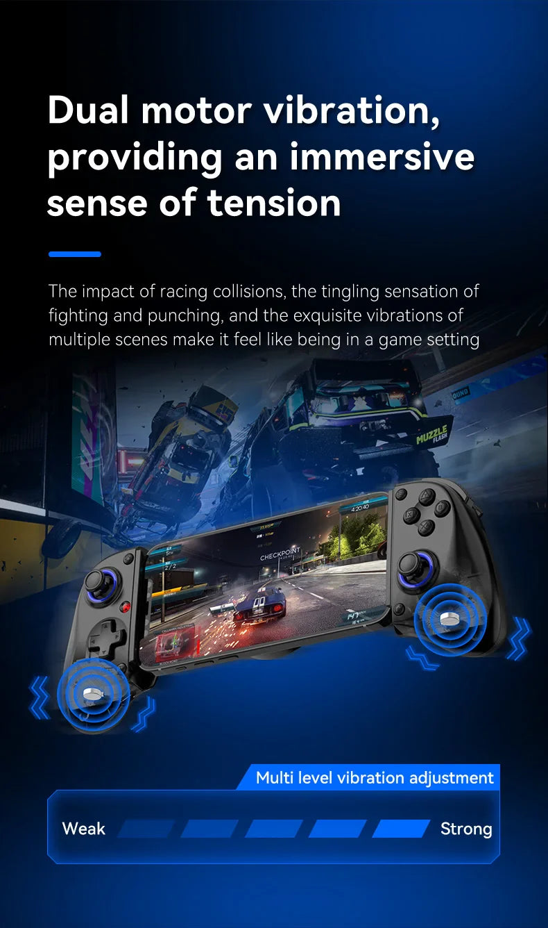 BSP-D11 Stretching Wireless Game Controller – Compatible with SWITCH, Android, iOS, PS3, PS4, XBOX, and Tablet for Gamepad Streaming