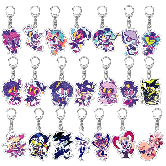 Hazbin Hotel Anime Keychain – Alastor Acrylic Figure Backpack Pendant for Fans & Gifts