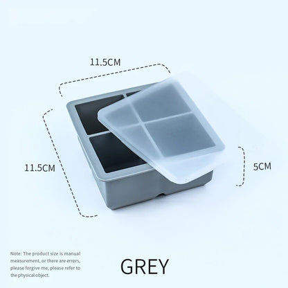 Silicone Large Ice Cube Molds – 2-Inch Big Ice Trays with Removable Lid, BPA-Free, Flexible & Stackable